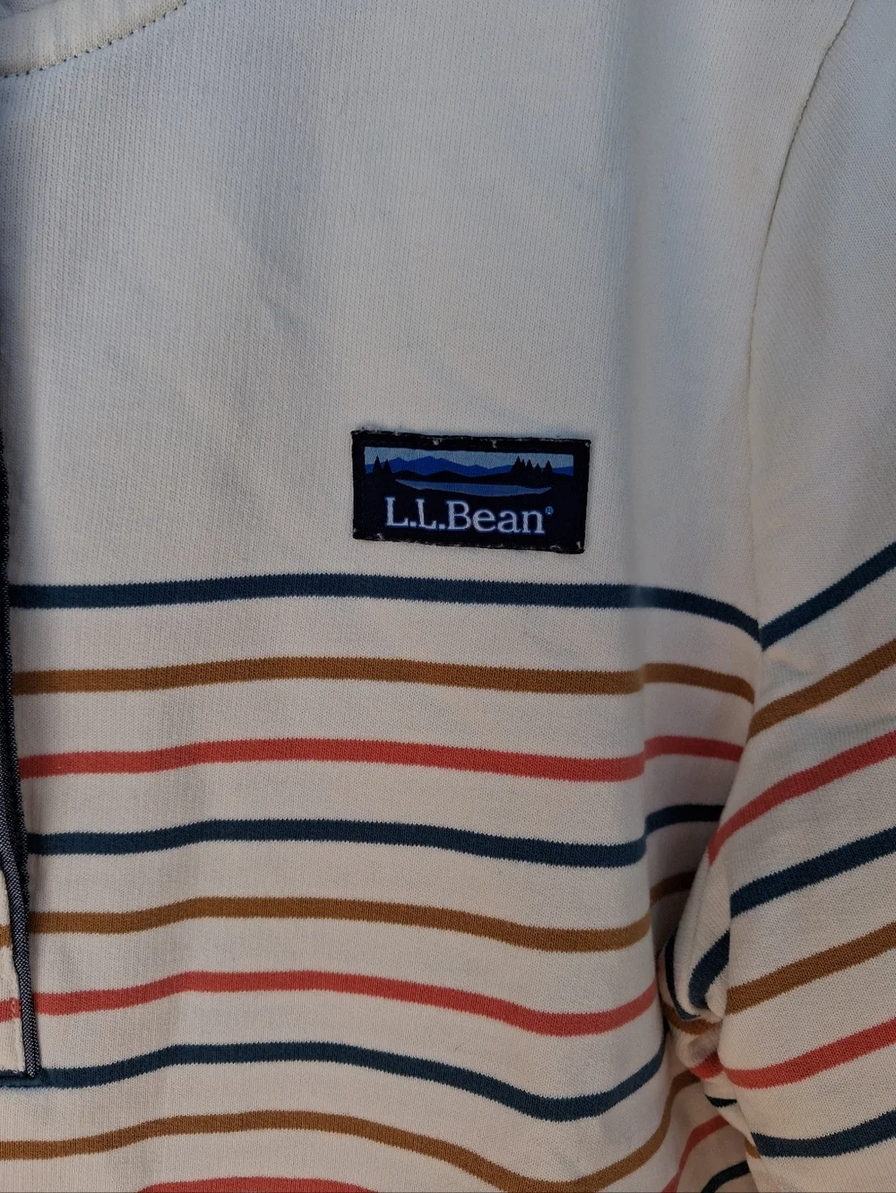 L.L. Bean Rugby Striped Jersey Large Petite EUC - Picture 4 of 9